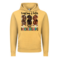Vintage Mustard everything is better with dachshunds Vintage Hoodie - JahusDesignShop