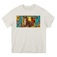 Cream horse and desert with sunflowers gemstone Heavy Core Tee - RanaPortraitStore