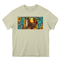 Mossy horse and desert with sunflowers gemstone Heavy Core Tee - RanaPortraitStore