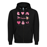 Black funny valentines Zipper Hoodie - MaliasSmallBusiness