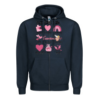 Navy funny valentines Zipper Hoodie - MaliasSmallBusiness