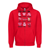 Red funny valentines Zipper Hoodie - MaliasSmallBusiness