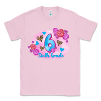 Bubblegum Pink back to school flowers sixth grade 3200x2400 Classic Tee - AdoDesignShop