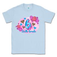 Dusty Blue back to school flowers sixth grade 3200x2400 Classic Tee - AdoDesignShop
