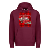 Burgundy Merry Christmas Y'all Truck Premium Hoodie - Bettercallsaul