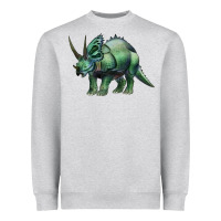 Heather Grey dinosaur triceratops Heavyweight Sweatshirt - Artiststas