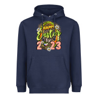 Navy Happy Easter 2023 Heavyweight Hoodie - LillyAllenDesigns