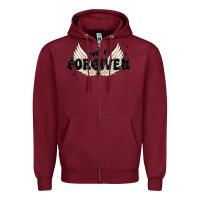 Burgundy forgiven christian angel wings Zipper Hoodie - MaliasSmallBusiness