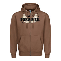 Chestnut forgiven christian angel wings Zipper Hoodie - MaliasSmallBusiness