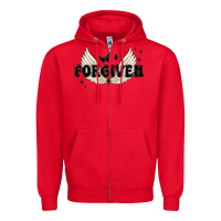 Red forgiven christian angel wings Zipper Hoodie - MaliasSmallBusiness