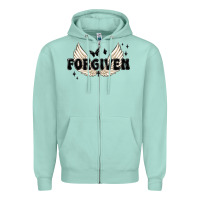 Seafoam forgiven christian angel wings Zipper Hoodie - MaliasSmallBusiness