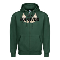 Sports Green forgiven christian angel wings Zipper Hoodie - MaliasSmallBusiness