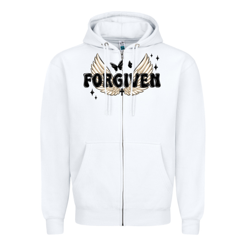 Forgiven Christian Angel Wings Zipper Hoodie by MaliasSmallBusiness | Teevron