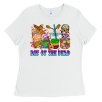 White Day of the dead coffee cups Ladies Tee - RanaPortraitStore