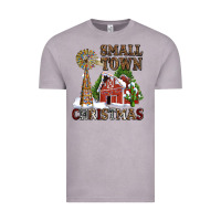Vintage Zinc small town christmas with barn and cactus Vintage Tee - AdoDesignShop