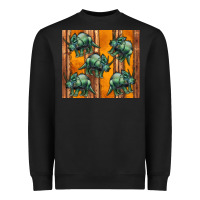Black dinosaur triceratops Heavyweight Sweatshirt - Artiststas