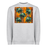 Heather Grey dinosaur triceratops Heavyweight Sweatshirt - Artiststas