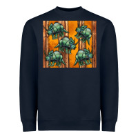 Navy dinosaur triceratops Heavyweight Sweatshirt - Artiststas