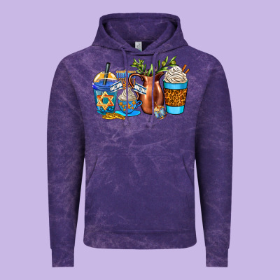 Hannukah Coffee Cups Vintage Hoodie Designed By Adodesignshop