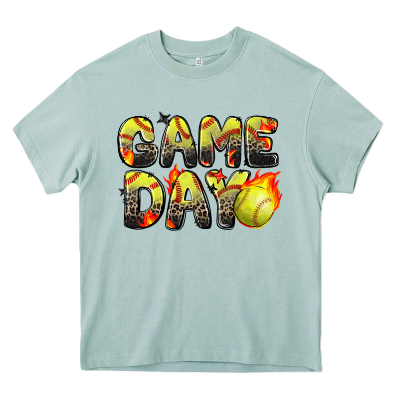 Game Day Softball Leopard Heavy Core Tee by Zillion Design Studio | Teevron