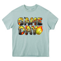 Arona game day softball leopard Heavy Core Tee - Zillion Design Studio