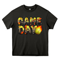 Asphalt game day softball leopard Heavy Core Tee - Zillion Design Studio