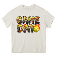 Cream game day softball leopard Heavy Core Tee - Zillion Design Studio