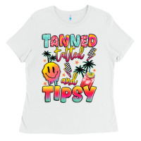 White tanned tattled and tipsy Ladies Tee - JahusDesignShop