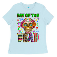 Baby Blue Day of the dead Ladies Tee - RanaPortraitStore