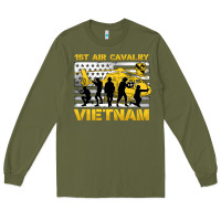 Army Green 1st air cavalry vietnam veteran Long Sleeve Tee - Jasminsmagicworld