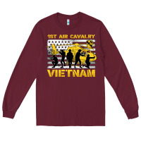 Burgundy 1st air cavalry vietnam veteran Long Sleeve Tee - Jasminsmagicworld