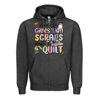 Charcoal Heather when life gives you scraps make a quilt Zipper Hoodie - MaliasSmallBusiness