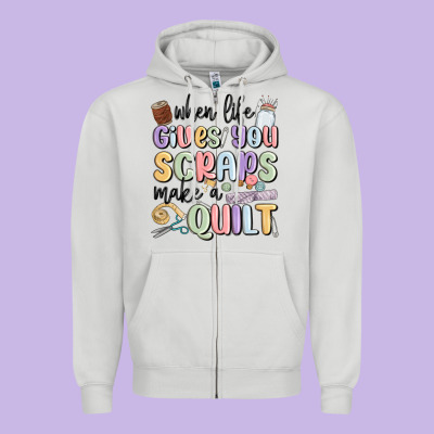 When Life Gives You Scraps Make A Quilt Zipper Hoodie Designed By Maliassmallbusiness