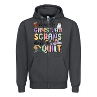 Smoke when life gives you scraps make a quilt Zipper Hoodie - MaliasSmallBusiness