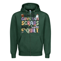Sports Green when life gives you scraps make a quilt Zipper Hoodie - MaliasSmallBusiness
