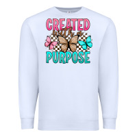 White created with a purpose Premium Sweatshirt - Artiststas