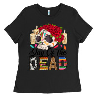 Black Day of the dead skeleton Ladies Tee - RanaPortraitStore
