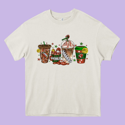 American Football Coffee Cups Heavy Core Tee Designed By Texasbilliewilder