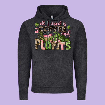 All I Need Is Coffee And Plants Vintage Hoodie Designed By Jahusdesignshop