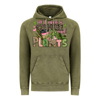 Vintage Olive all i need is coffee and plants Vintage Hoodie - JahusDesignShop