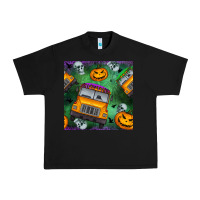 Black halloween bus and pumpkin seamless pattern Urban Heavy Tee - BundleAndBundleShop