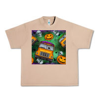 Burro halloween bus and pumpkin seamless pattern Urban Heavy Tee - BundleAndBundleShop