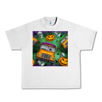 Halloween Bus And Pumpkin Seamless Pattern Urban Heavy Tee | Teevron