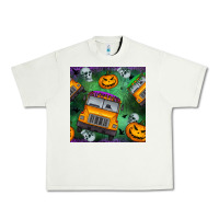 Pistachio halloween bus and pumpkin seamless pattern Urban Heavy Tee - BundleAndBundleShop