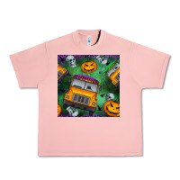 Salmon halloween bus and pumpkin seamless pattern Urban Heavy Tee - BundleAndBundleShop