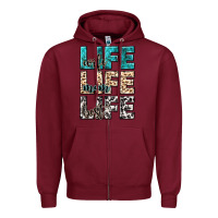 Burgundy wife life wife mom life best Zipper Hoodie - NancyCooperArtShop