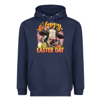 Navy Happy Easter Day Heavyweight Hoodie - LillyAllenDesigns