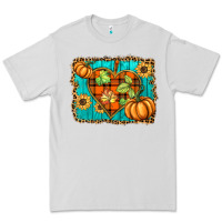 Dove Grey fall pumpkins and sunflowers heart Premium Tee - BarkalooDesign
