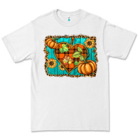 White fall pumpkins and sunflowers heart Premium Tee - BarkalooDesign
