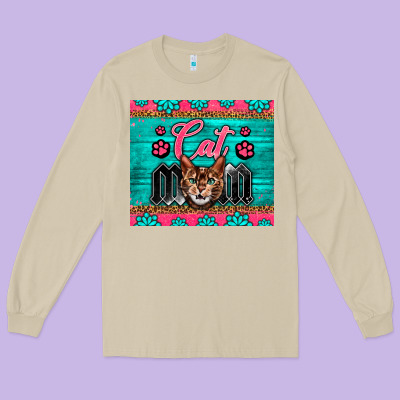 Western Bengal Cat Mom Long Sleeve Tee Designed By Lillyallendesigns